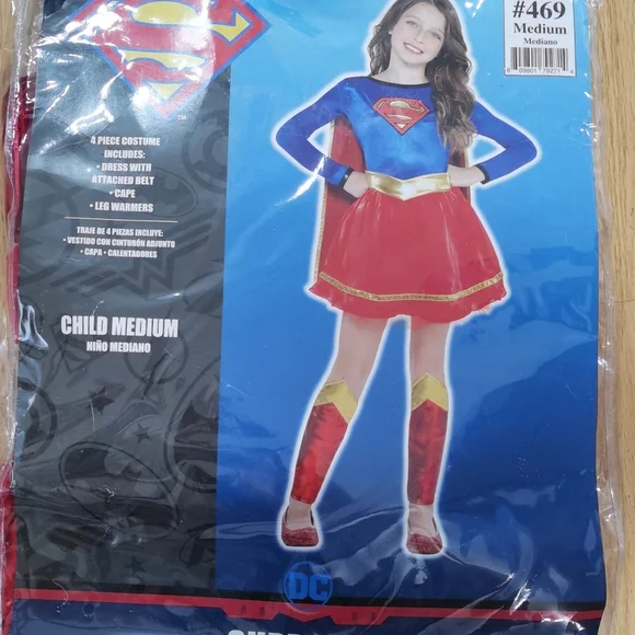 DC Super Hero Girls Supergirl Costume Medium 8-10 - Picture 3 of 6